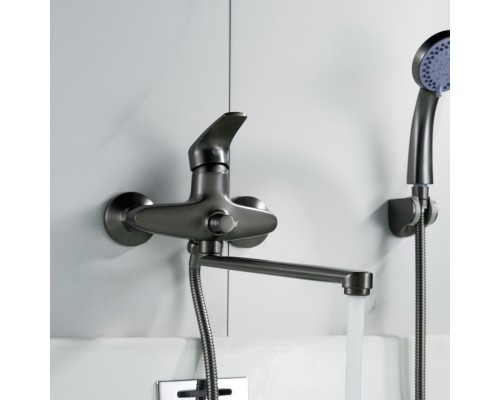 Смеситель для ванны Shevanik S5022T, оружейная сталь