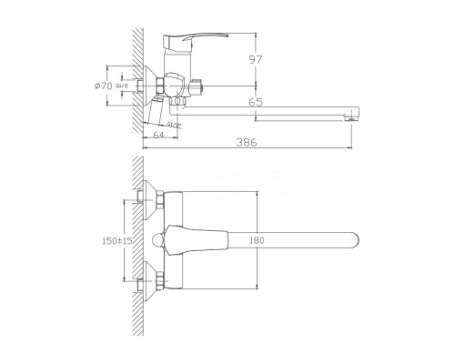 Смеситель для ванны Maretti Проджект PR22RP270-D, хром
