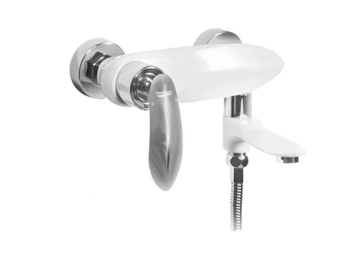 Смеситель для ванны Grocenberg GB8001WC, белый/хром