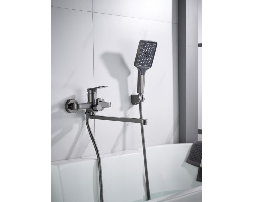 Смеситель для ванны Shevanik S4522T, оружейная сталь