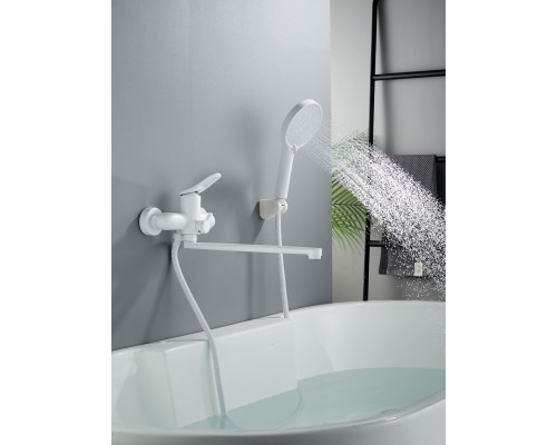 Смеситель для ванны Shevanik S4722C, белый