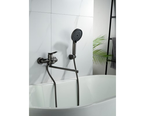 Смеситель для ванны Shevanik S4722T, оружейная сталь