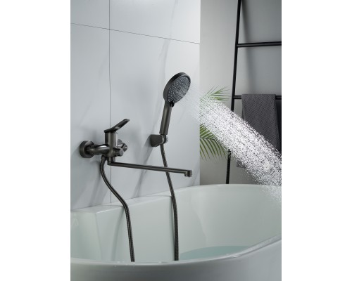 Смеситель для ванны Shevanik S4722T, оружейная сталь