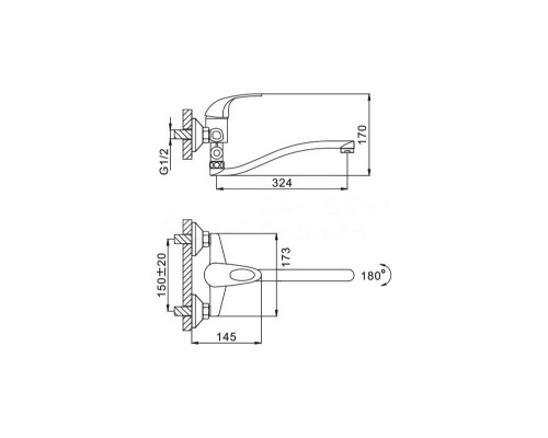Смеситель для ванны FRAP F2102-B, хром