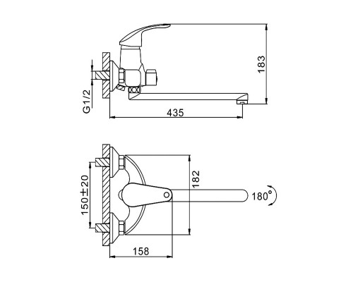 Смеситель для ванны FRAP F2221, хром