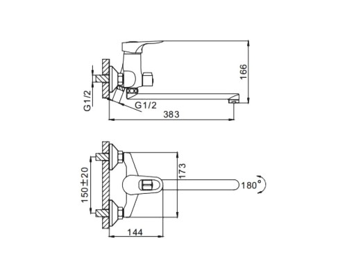 Смеситель для ванны FRAP F2228, хром