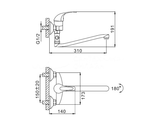 Смеситель для ванны FRAP F2129-B, хром
