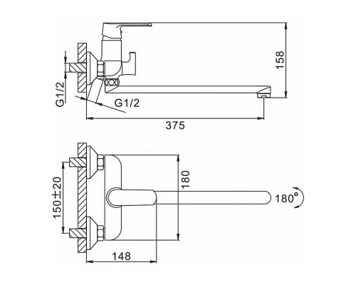 Смеситель для ванны FRAP F2231, белый