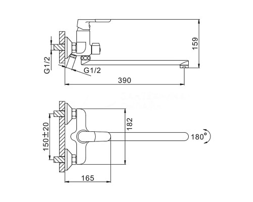 Смеситель для ванны FRAP F2234, белый