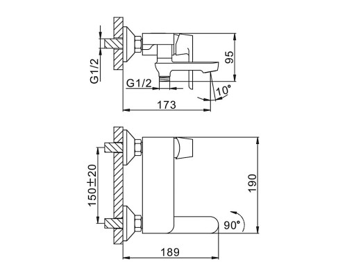 Смеситель для ванны FRAP F3234, белый