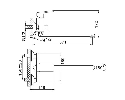 Смеситель для ванны FRAP F2246, хром