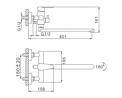 Смеситель для ванны FRAP F2248, сатин