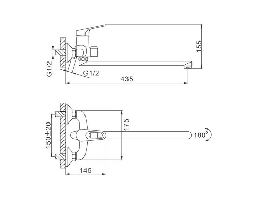 Смеситель для ванны FRAP F2213, хром