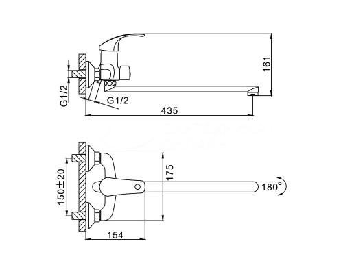 Смеситель для ванны FRAP F2236, хром