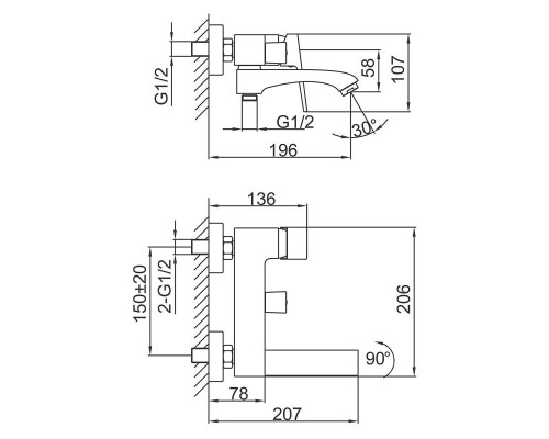 Смеситель для ванны FRAP F3276-3, золотой сатин