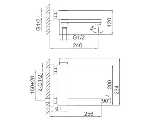 Смеситель для ванны FRAP F3291-3, золотой сатин