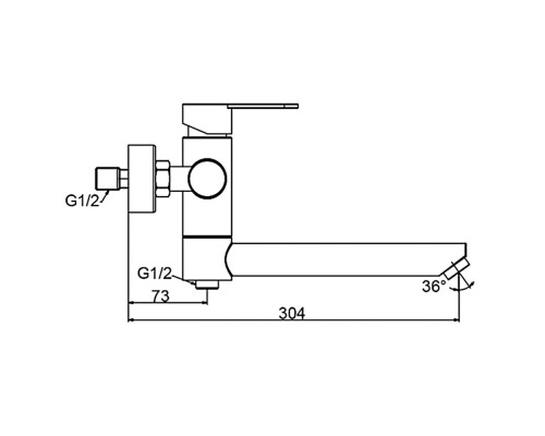 Смеситель для ванны FRAP F32801-6, черный
