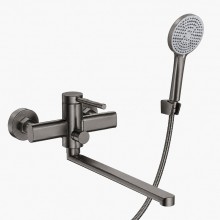 Смеситель для ванны FRAP F22808-9, оружейная сталь