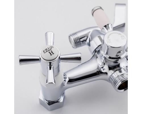 Смеситель для ванны FRUD R22118-7, хром/белый