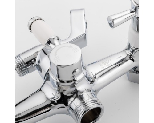 Смеситель для ванны FRUD R22118-7, хром/белый