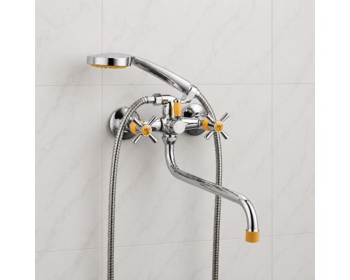 Смеситель для ванны FRUD R22118-9, хром/желтый