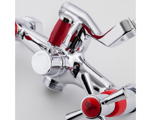Смеситель для ванны FRUD R22118-10, хром/красный