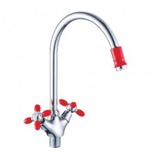 Смеситель для кухни Cron CN46127-6, красный