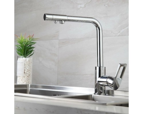 Смеситель для кухни с подключением фильтра воды D-Lin D159308, хром