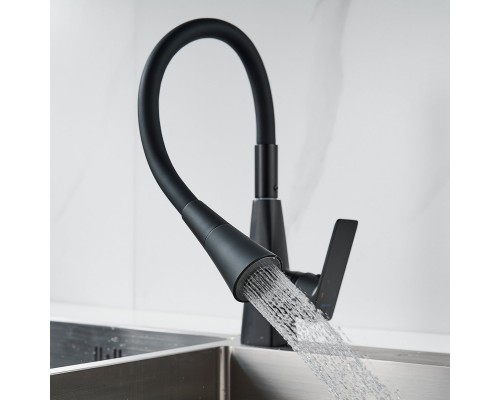 Смеситель для кухни с гибким изливом Shevanik S543H-3, черный