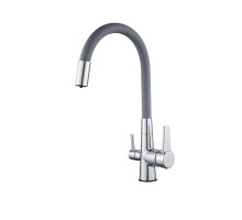 Смеситель для кухни с подключением фильтра для воды D-Lin D159317-2, хром/серый
