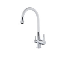 Смеситель для кухни с подключением фильтра для воды D-Lin D159317-3, хром/белый