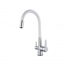 Смеситель для кухни с подключением фильтра для воды D-Lin D159317-3, хром/белый