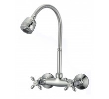 Смеситель для кухни настенный с гибким изливом D-Lin D142808-T, хром