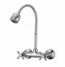Смеситель для кухни настенный с гибким изливом D-Lin D142808-T, хром