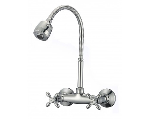 Смеситель для кухни настенный с гибким изливом D-Lin D142808-T, хром