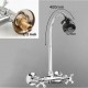 Смеситель для кухни настенный с гибким изливом D-Lin D142808-T, хром
