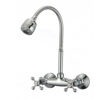 Смеситель для кухни настенный с гибким изливом D-Lin D142810-T, хром