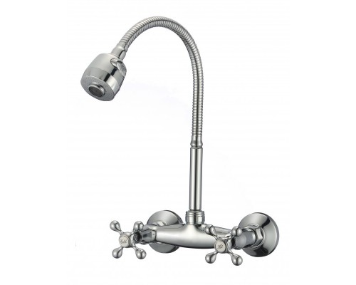 Смеситель для кухни настенный с гибким изливом D-Lin D142810-T, хром