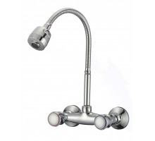 Смеситель для кухни настенный с гибким изливом D-Lin D142811-T, хром