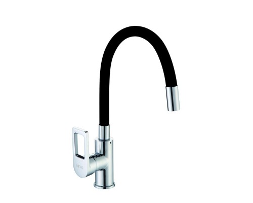 Смеситель для кухни с гибким изливом D-Lin D155308-1, хром/черный