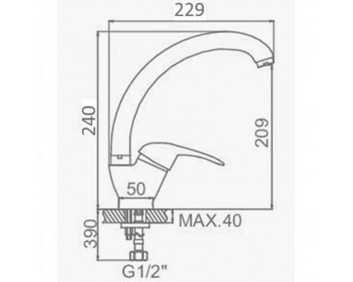 Смеситель для кухни D-Lin D150410, хром