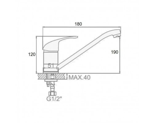Смеситель для кухни D-Lin D152411, хром
