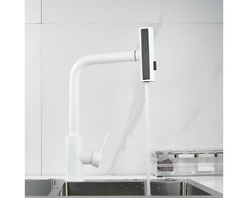 Смеситель для кухни с мультифункциональным изливом Shevanik S263C, белый