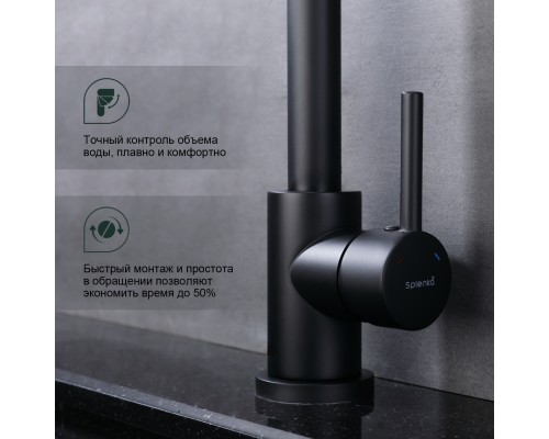 Смеситель для кухни Splenka S201.40.06, черный