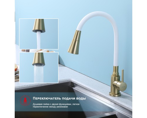 Смеситель для кухни Splenka S201.4308.03, золотой сатин