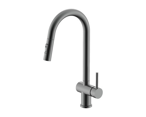 Смеситель для кухни с выдвижным изливом Splenka S204.49.09, графит