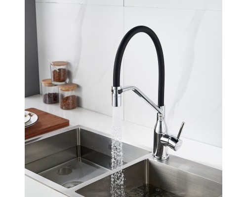 Смеситель для кухни с гибким изливом Shevanik S343-3, хром
