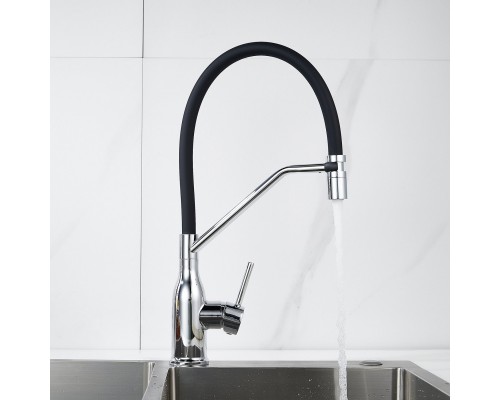 Смеситель для кухни с гибким изливом Shevanik S343-3, хром