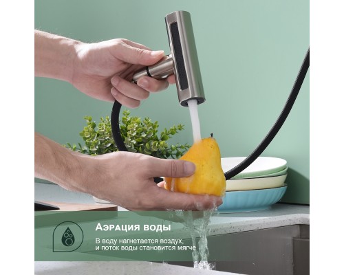 Смеситель для кухни с мультифункциональным изливом Splenka S206.49.05, сатин