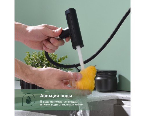 Смеситель для кухни с мультифункциональным изливом Splenka S206.49.06, черный